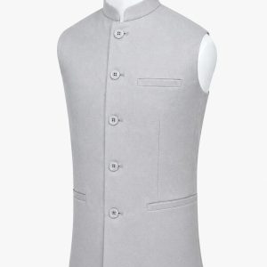 Men's Nehru Waistcoti 2pc (Gray)