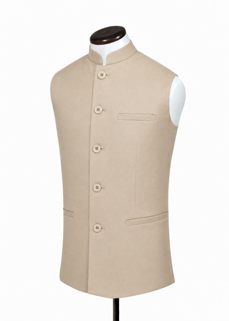 Men's Nehru Waistcoti 2pc (Brown)