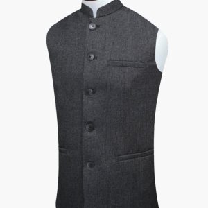 Men's Nehru Waistcoti 2pc (Charcol)