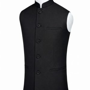 Men's Nehru Waistcoat 2pc (Black)