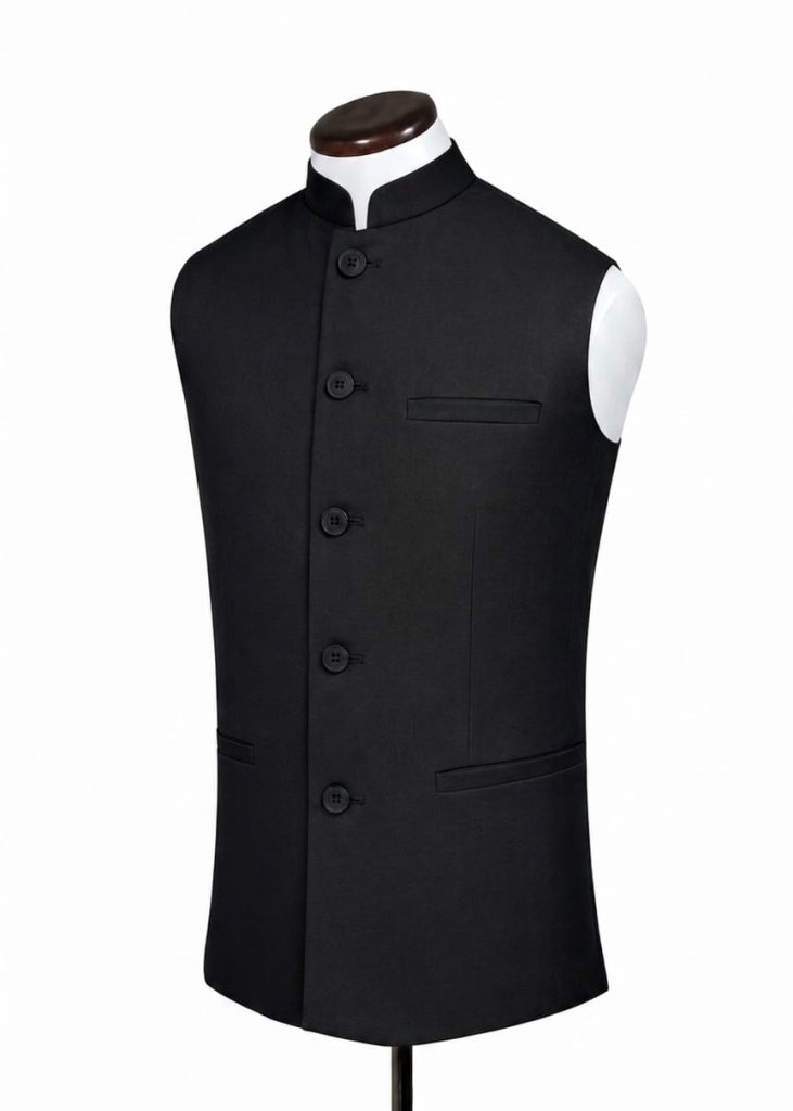 Men's Nehru Waistcoat 2pc (Black)